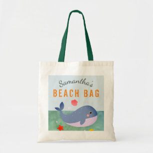 Bolsa Tote Kids Personalizados Name Whale Beach Tote Bag