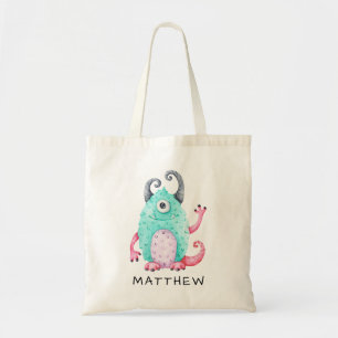 Bolsa Tote Kids Personalizados - Saco de Toque Monstro Bonito