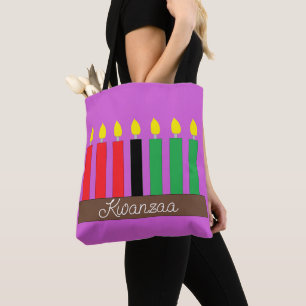 Bolsa Tote Kinara para Kwanzaa: Lavanda