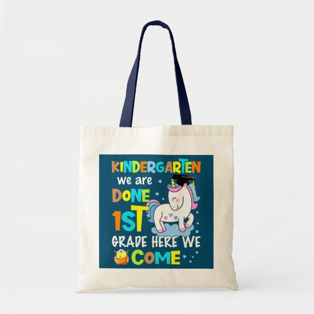 Bolsa Tote Kindergarten Graduation Magical Unicorn Boys Girl (Frente)