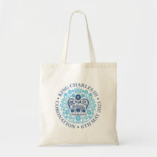 Bolsa Tote King Charles III Coronation Oficial design azul