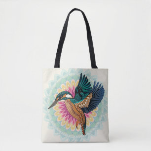 Bolsa Tote kingfisher mandala