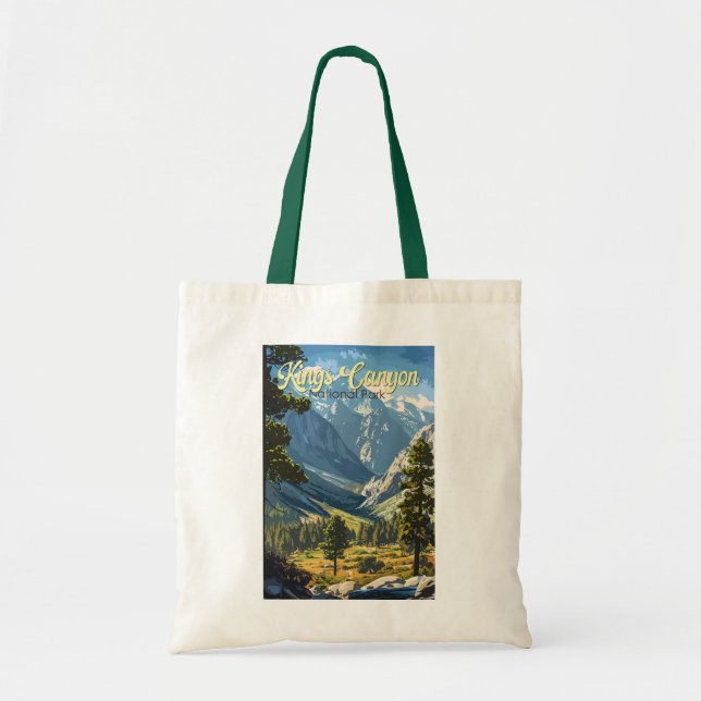 Bolsa Tote Kings Canyon National Park Ilustração Viagem Art (Frente)