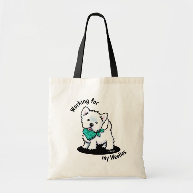 Bolsa Tote KiniArt Cutieface Westie Tote Bag (Frente)