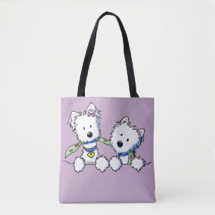 Bolsa Tote KiniArt Pocket Westie Boy and Girl