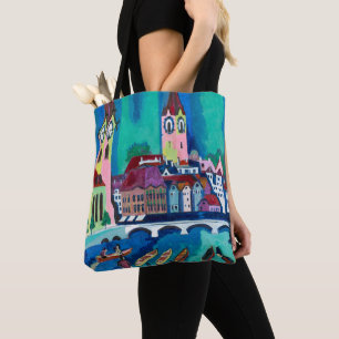 Bolsa Tote Kirchner Paisagem Urbana de Zurique Arte Expressio