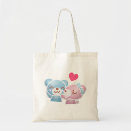 Bolsa Tote Kissing Bears Cute e Kawaii