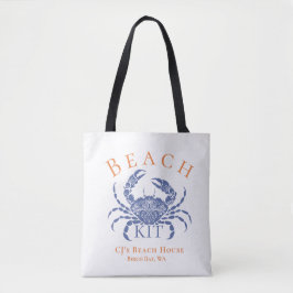 Bolsa Tote Kit de Praia para Convidados Blue Crab