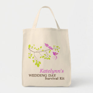 Bolsa Tote Kit de Sobrevivência do Dia do Casamento Violet Ro