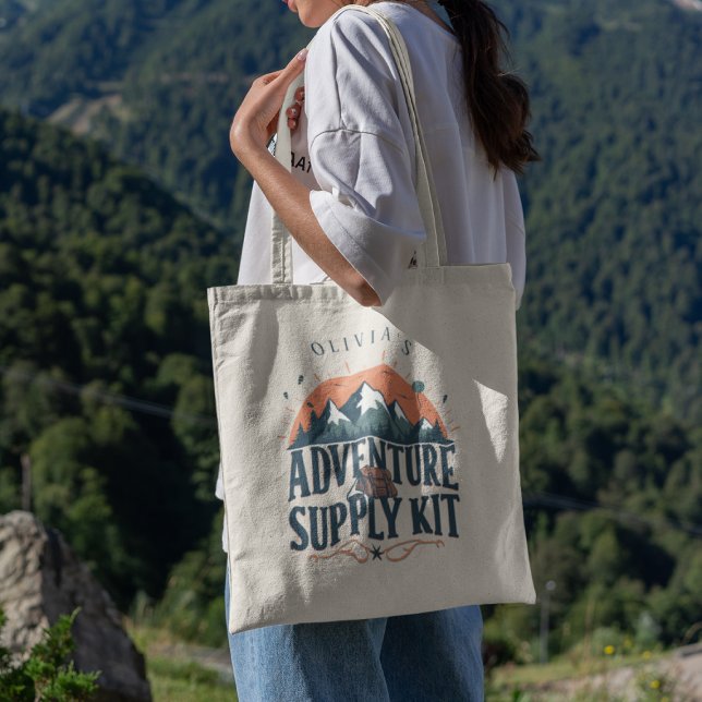 Bolsa Tote Kit de Suprimento de Aventura de Nome Personalizad (Criador carregado)