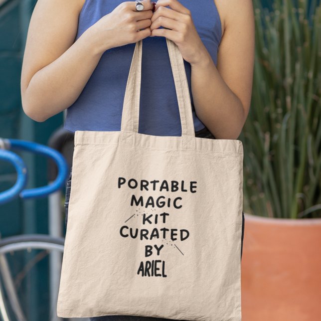 Bolsa Tote Kit Mágico Portátil Personalizado Funny Quirky Gif (Add your name, embrace the magic, and embark on new horizons today!)