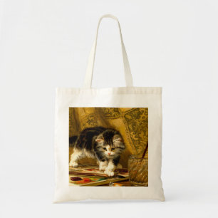 Bolsa Tote Kitten com pintura e escovas