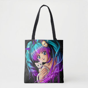 Bolsa Tote Kitten e Pigtail Manga Girl