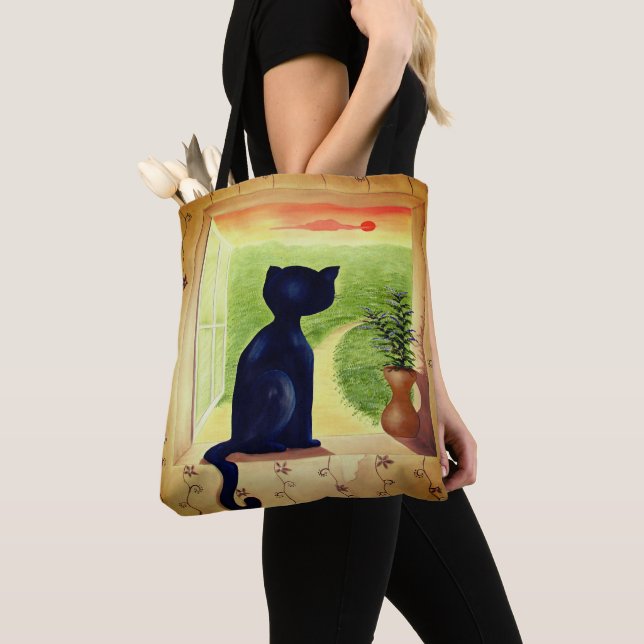 Bolsa Tote Kitty in the Window (Close Up)