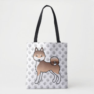 Bolsa Tote Klee Kai Cute Cão E Garras Vermelhas E Brancas
