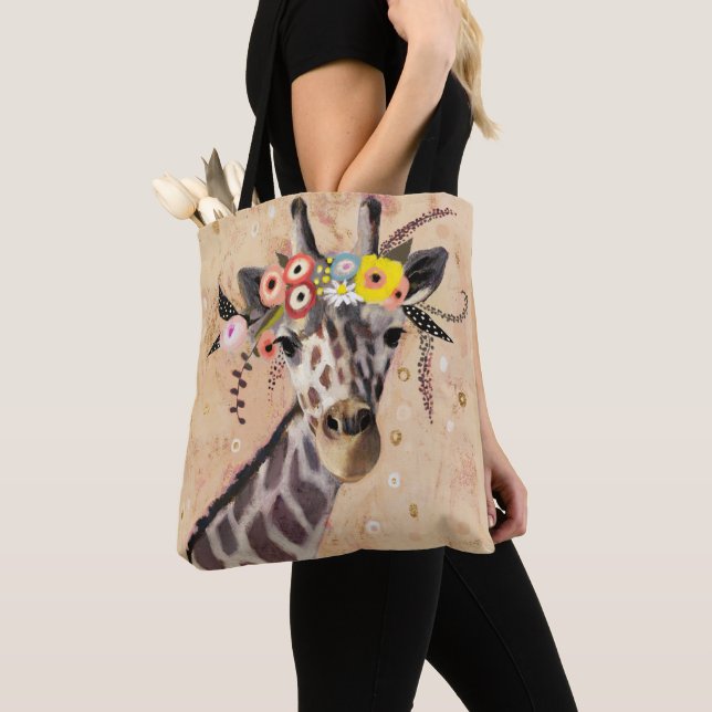 Bolsa Tote Klimt Giraffe | Coroa De Flores (Close Up)