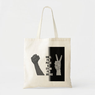 Bolsa Tote Kneel for Peace and Stand for Justice