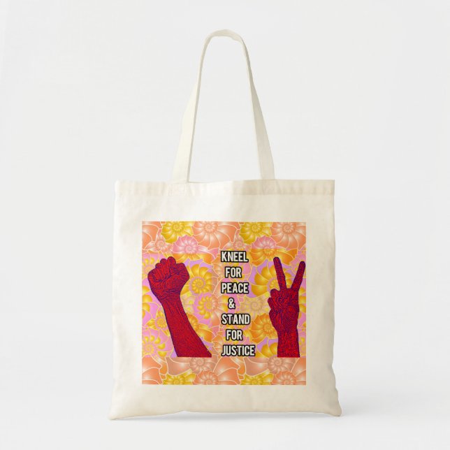 Bolsa Tote Kneel for Peace and Stand for Justice (V2) (Frente)