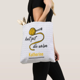 Bolsa Tote Knit Amarelo âmbar rápido, morre quente