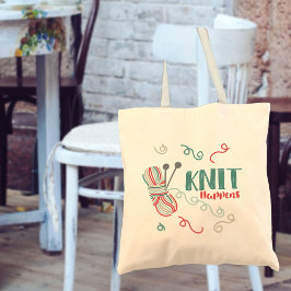 Bolsa Tote Knit Ocorre Um Arma Engraçado - Bola Multicolorida