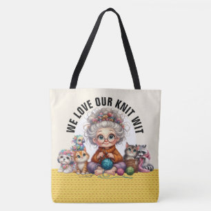 Bolsa Tote Knit Wit - Consulte Traseira - Grande Bandeja de T