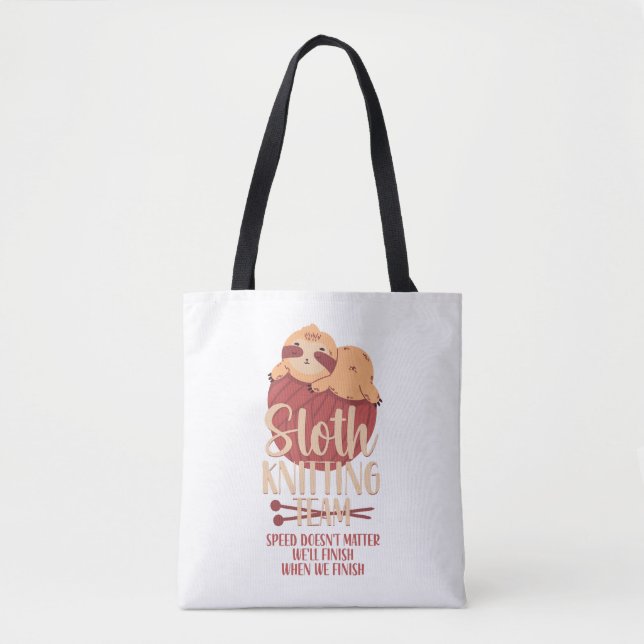 Bolsa Tote Knitter Sloth Sloth (Frente)