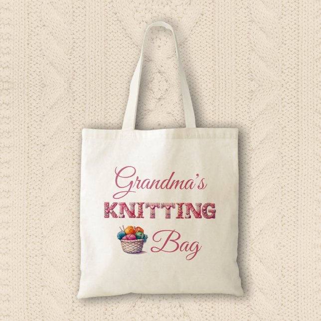 Bolsa Tote Knitting de nome (Criador carregado)