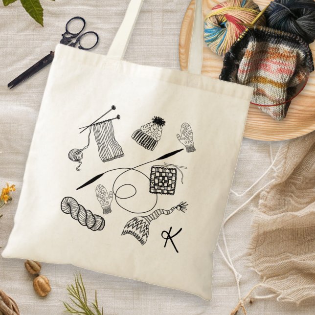 Bolsa Tote Knitting Project Hand Drawn Pattern (Criador carregado)