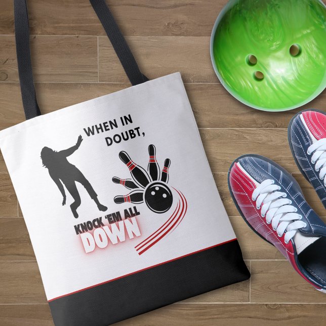 Bolsa Tote Knock 'em All Down Bowling (Criador carregado)