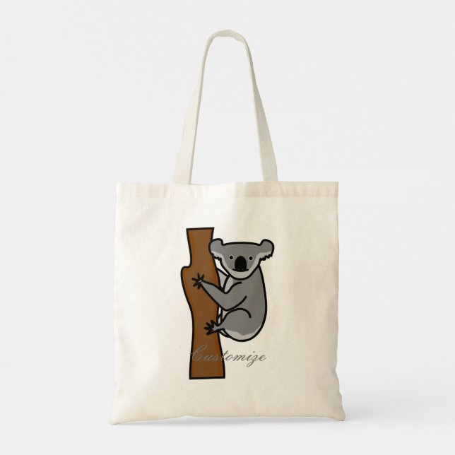 Bolsa Tote Koala Bear Subindo Árvore Troço_Cove (Verso)