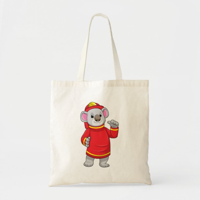 Bolsa Tote Koala como Bombeiro com Helmet (Frente)