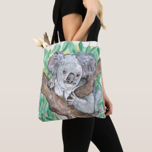 Bolsa Tote Koala em pintura em árvore de Eucalyptus