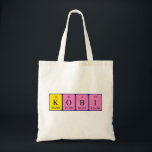 Bolsa Tote Kobi - mesa periódica tote saco<br><div class="desc">Kobi soletrava como K O B I (Oxigênio de potássio e iodo boro) em um saco para o cientista em você. Não consegues encontrar o que queres?</div>