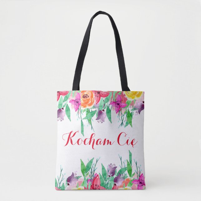 Bolsa Tote Kocham CięI Amo-te em polonês Polônia Gift (Frente)