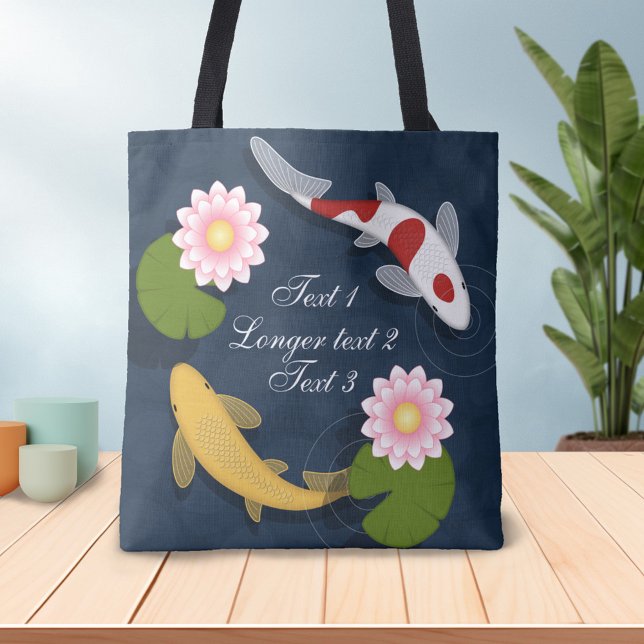 Bolsa Tote Koi Fish Pond Japonês (Criador carregado)