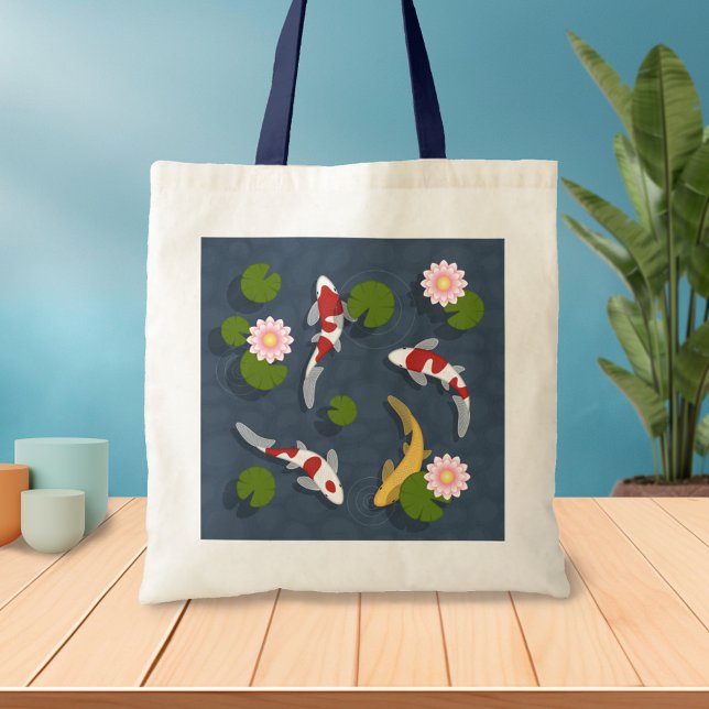 Bolsa Tote Koi Fish Pond Japonês (Criador carregado)