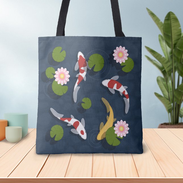 Bolsa Tote Koi Fish Pond Japonês (Criador carregado)