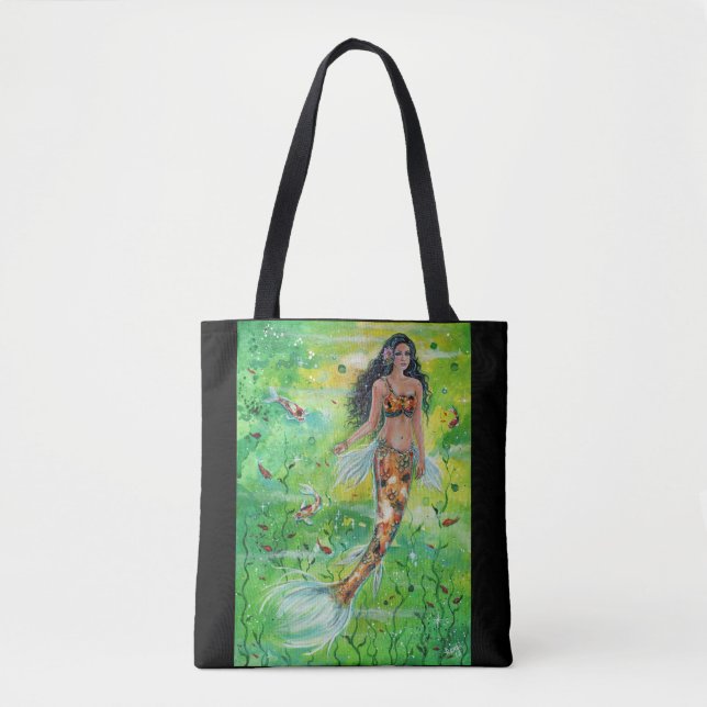 Bolsa Tote Koi mermaid Lily por Renee Lavoie (Frente)