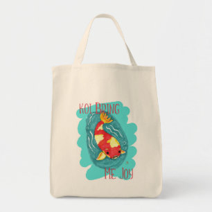 Bolsa Tote Koi Traz-Me Joy Divertido Peixe Adorando Epic Mott
