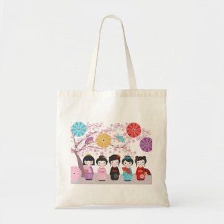 Bolsa Tote Kokeshi Dolls