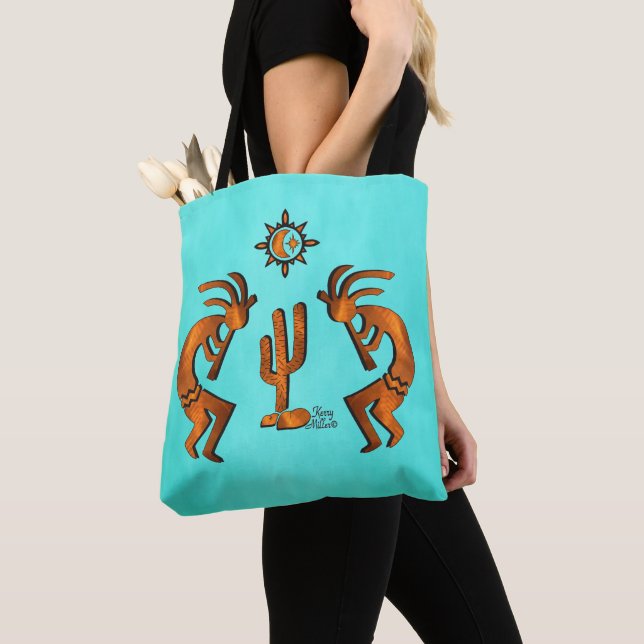 Bolsa Tote Kokopelli E Cactus (Close Up)