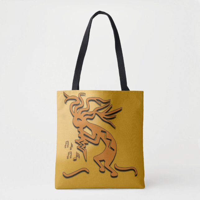 Bolsa Tote Kokopelli Musico Trabalho de arte (Frente)