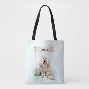 Bolsa Tote Komondor Aquarela Cachorro Personalizado