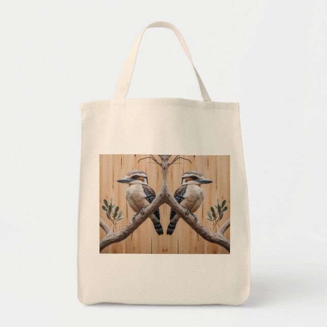 Bolsa Tote Kookaburra australiano em uma Arte da Vida Selvage (Frente)