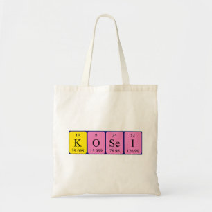 Bolsa Tote Kosei mesa periódica nome tote bag