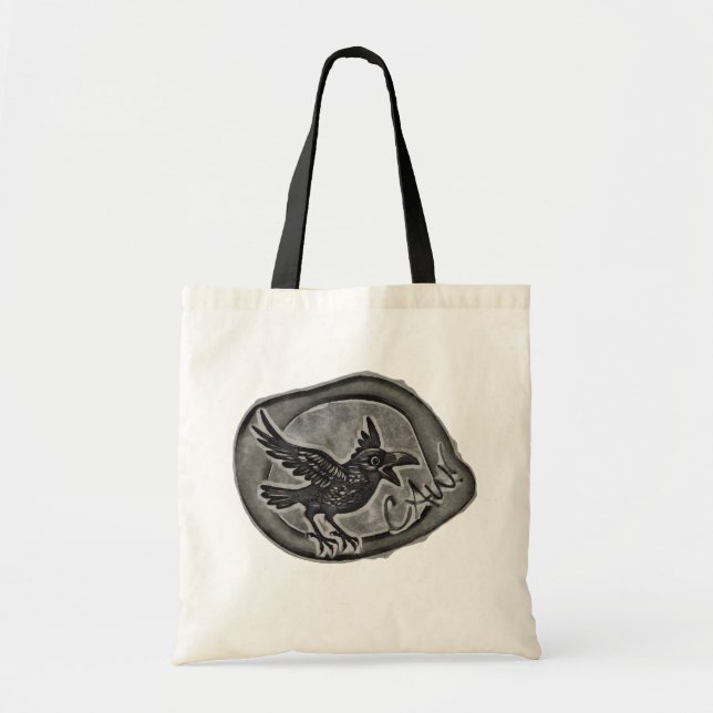 Bolsa Tote Krähe Crow Rabe ruft CAW! Tasche Tragetasche (Frente)