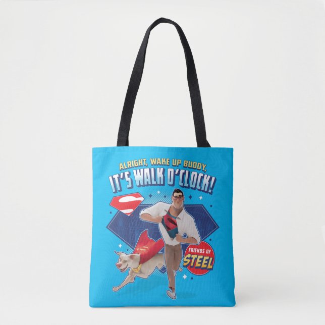 Bolsa Tote Krypto & Superman - É Walk O'Clock! (Frente)