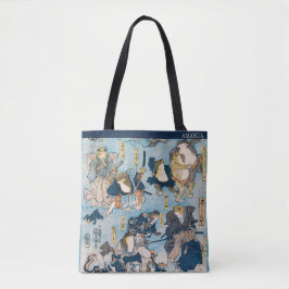 Bolsa Tote Kuniyoshi Frogs – Japanese Ukiyo-e – Custom Text