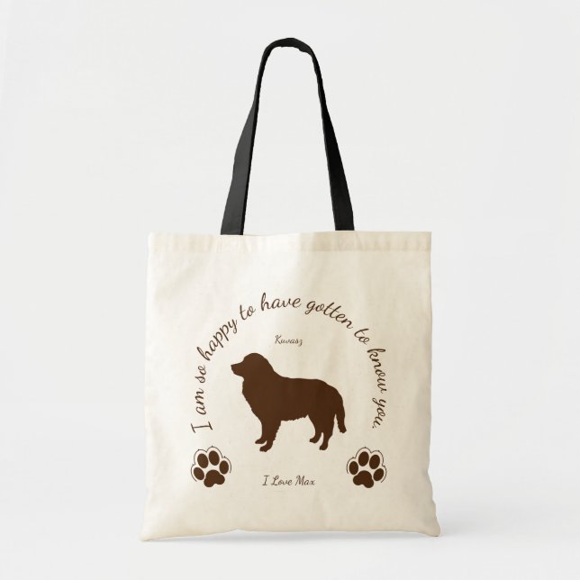 Bolsa Tote Kuvasz Saco original para você e seu cachorro ト... (Frente)