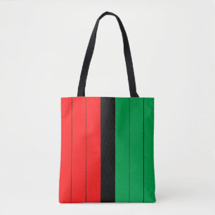 Bolsa Tote Kwanzaa Red Black Green Kinara Padrão Striped